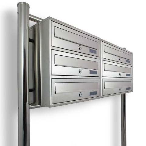 Skrzynka Pocztowa Lokatorska 6 wrzutów 2 modułowa metalic BITUXX inox Skrzynka Pocztowa Lokatorska 6 wrzutów 2 modułowa metalic BITUXX inox