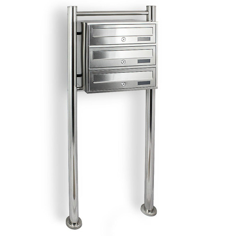 Skrzynka pocztowa lokatorka ze stali inox do bloków na 3 mieszkania Skrzynka pocztowa lokatorka ze stali inox do bloków na 3 mieszkania