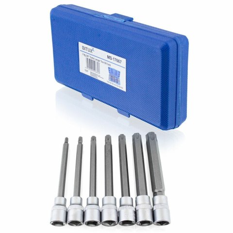 Zestaw narzędzi Kluczy Nasadki TORX 7 elementów BITUXX T25-T60 3/8" Zestaw narzędzi Kluczy Nasadki TORX 7 elementów BITUXX T25-T60 3/8"