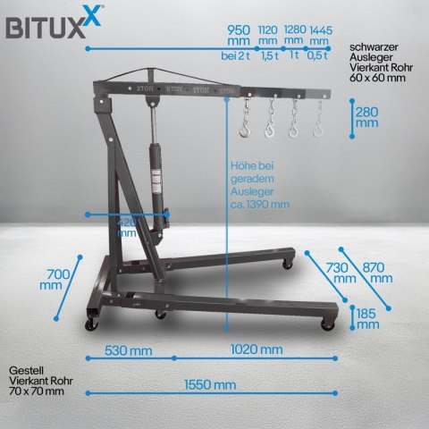 HYDRAULICZNY ŻURAW WARSZTATOWY UDŹWIG DO 2 TON PODNOŚNIK SKŁADANY BITUXX HYDRAULICZNY ŻURAW WARSZTATOWY UDŹWIG DO 2 TON PODNOŚNIK SKŁADANY BITUXX