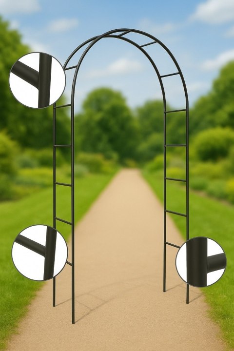Pergola ogrodowa na róże pnącza czarna Metalowa Łuk do kwiatów Pnącz Pergola ogrodowa na róże pnącza czarna Metalowa Łuk do kwiatów Pnącz