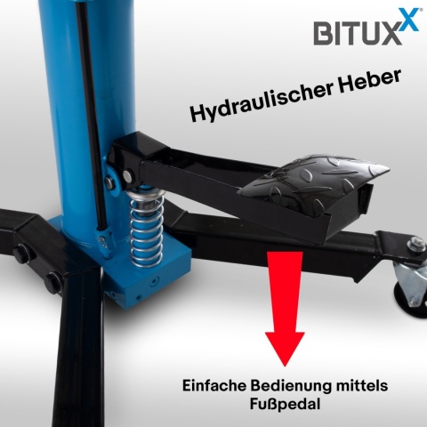 Podnośnik skrzyni biegów / silnika hydrauliczny z platformą, do 500 kg, BITUXX Podnośnik skrzyni biegów / silnika hydrauliczny z platformą, do 500 kg, BITUXX