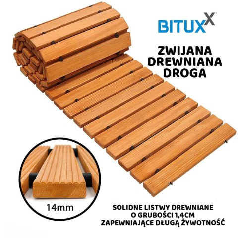 ŚCIEŻKA OGRODOWA Z DRZEWA CEDROWEGO 250CM X75CM BITUXX ZWIJANA DO OGRODU DRÓŻKA ŚCIEŻKA OGRODOWA Z DRZEWA CEDROWEGO 250CM X75CM BITUXX ZWIJANA DO OGRODU DRÓŻKA