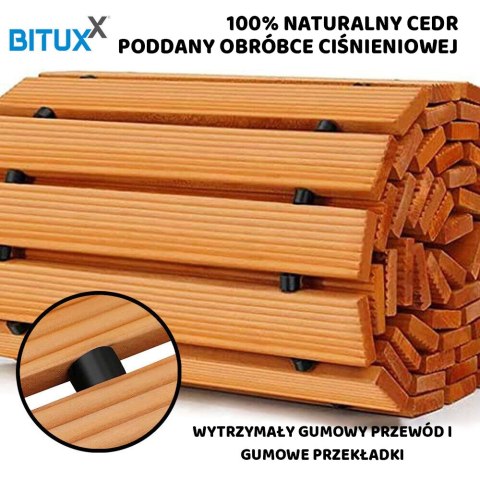 ŚCIEŻKA OGRODOWA Z DRZEWA CEDROWEGO 250CM X75CM BITUXX ZWIJANA DO OGRODU DRÓŻKA ŚCIEŻKA OGRODOWA Z DRZEWA CEDROWEGO 250CM X75CM BITUXX ZWIJANA DO OGRODU DRÓŻKA
